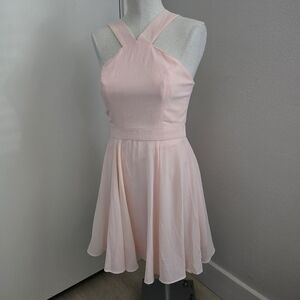 Lulu's Blush Pink Cross-Strap Mini Dress SZ Small
